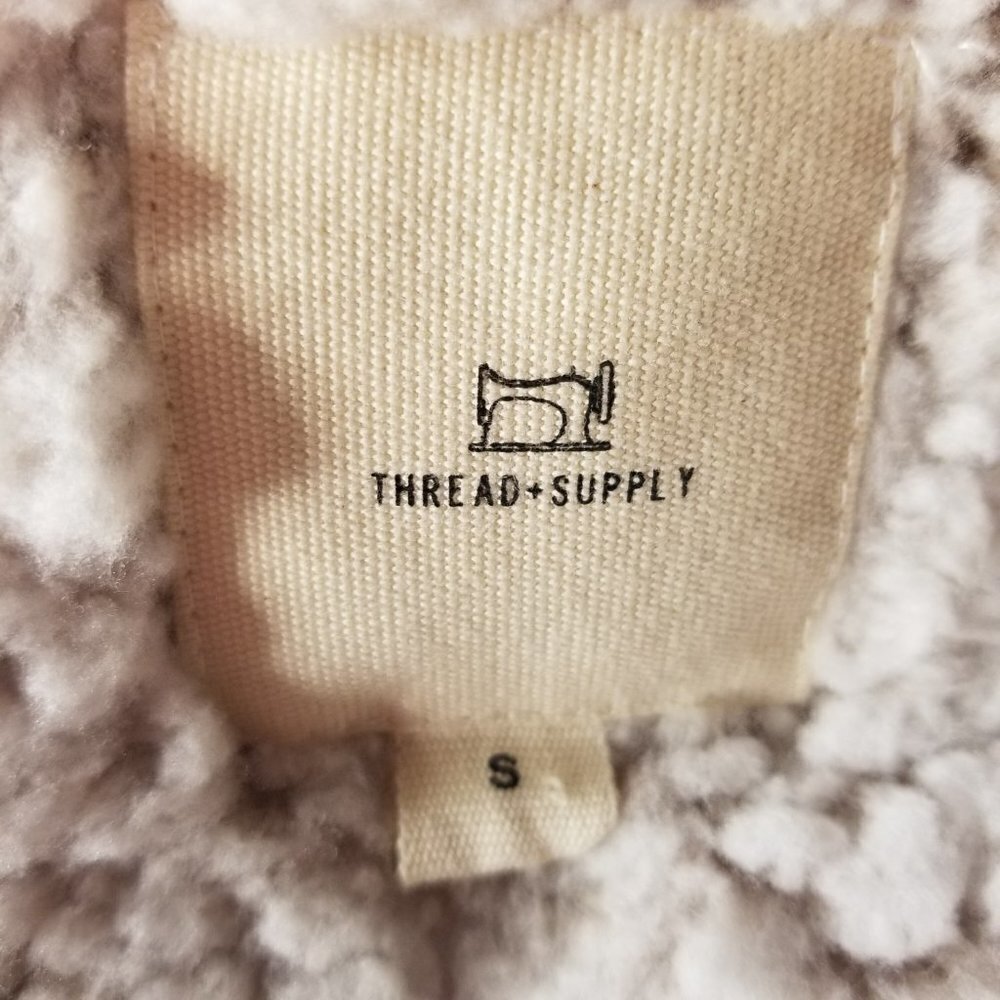 Thread & Supply Teddy Sherpa Fleece Quarter Zip Pullover Size S - Picture 5 of 11